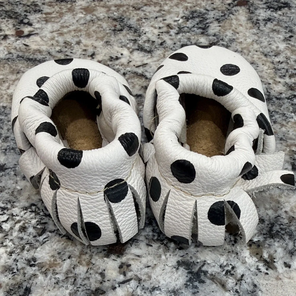 Polka Dot Leather Baby Shoes